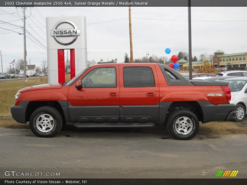 Sunset Orange Metallic / Medium Neutral 2003 Chevrolet Avalanche 1500 4x4