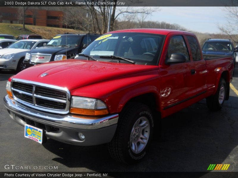 Flame Red / Dark Slate Gray 2003 Dodge Dakota SLT Club Cab 4x4