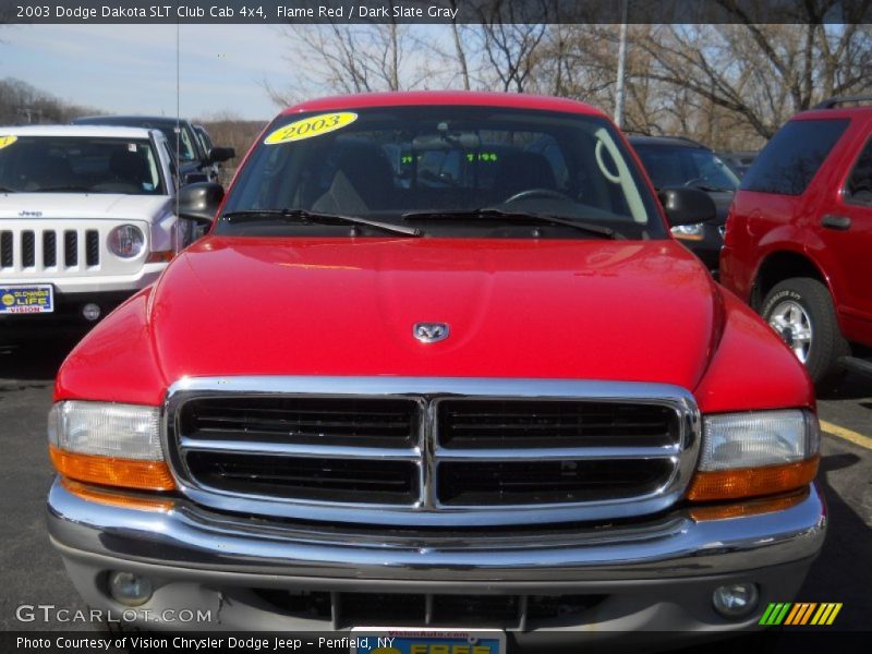 Flame Red / Dark Slate Gray 2003 Dodge Dakota SLT Club Cab 4x4