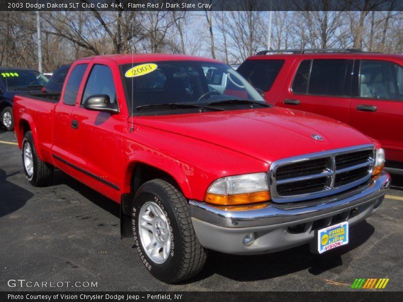 Flame Red / Dark Slate Gray 2003 Dodge Dakota SLT Club Cab 4x4
