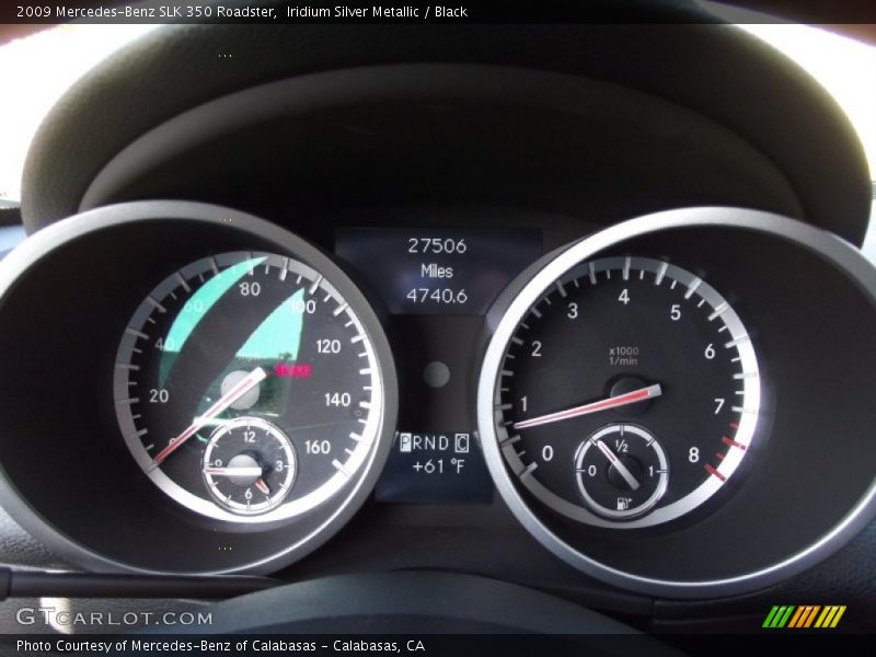 Iridium Silver Metallic / Black 2009 Mercedes-Benz SLK 350 Roadster