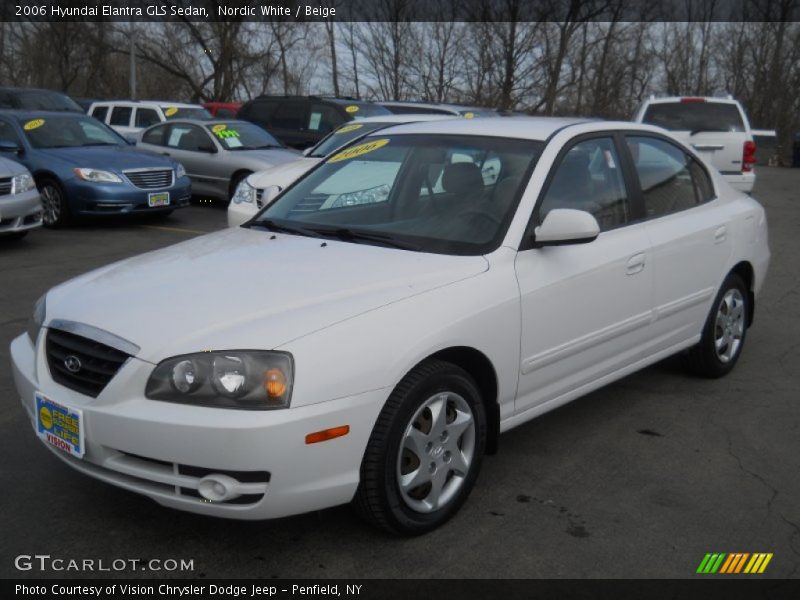 Nordic White / Beige 2006 Hyundai Elantra GLS Sedan