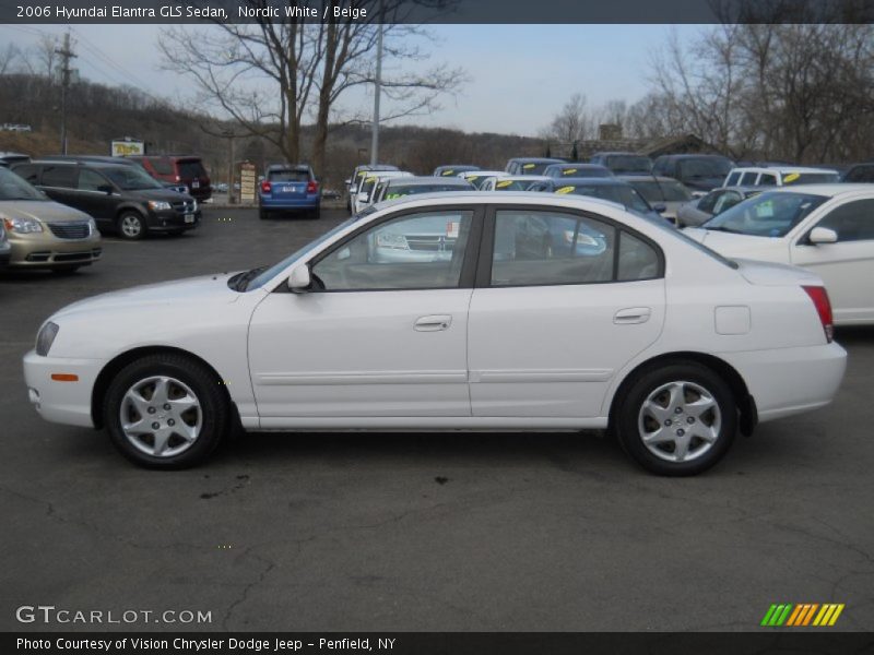 Nordic White / Beige 2006 Hyundai Elantra GLS Sedan