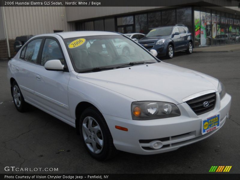 Nordic White / Beige 2006 Hyundai Elantra GLS Sedan