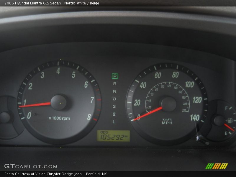 Nordic White / Beige 2006 Hyundai Elantra GLS Sedan