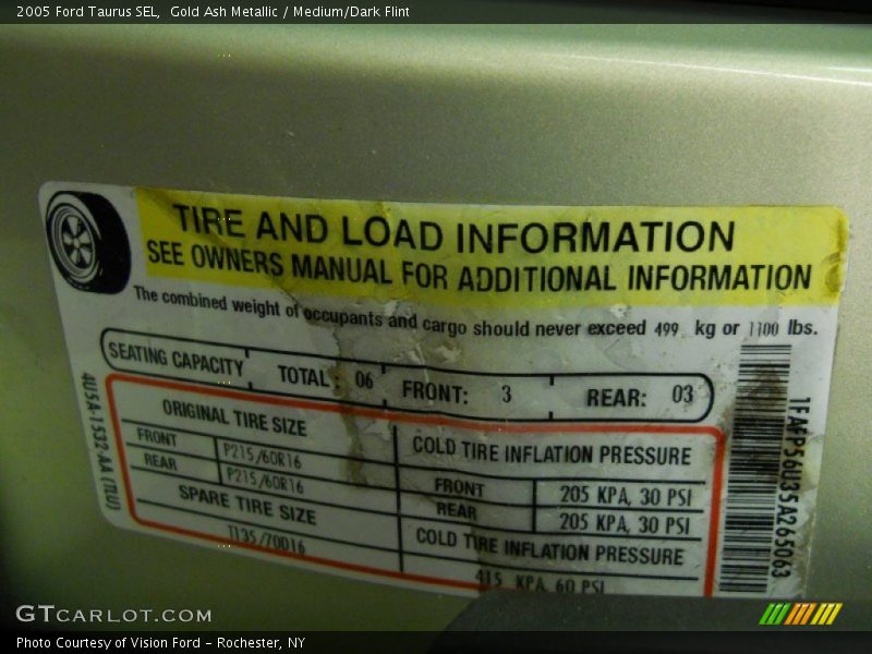 Gold Ash Metallic / Medium/Dark Flint 2005 Ford Taurus SEL