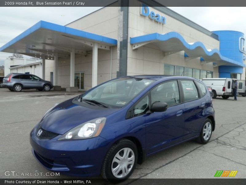 Blue Sensation Pearl / Gray 2009 Honda Fit