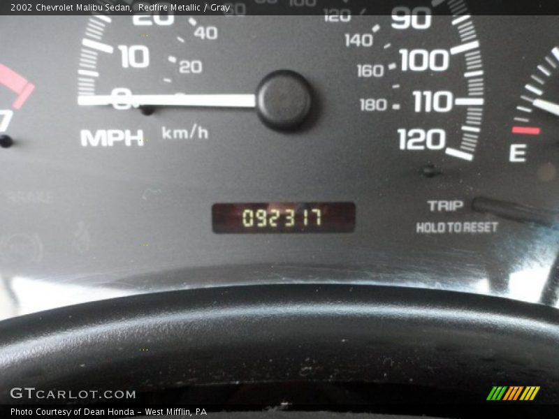 Redfire Metallic / Gray 2002 Chevrolet Malibu Sedan