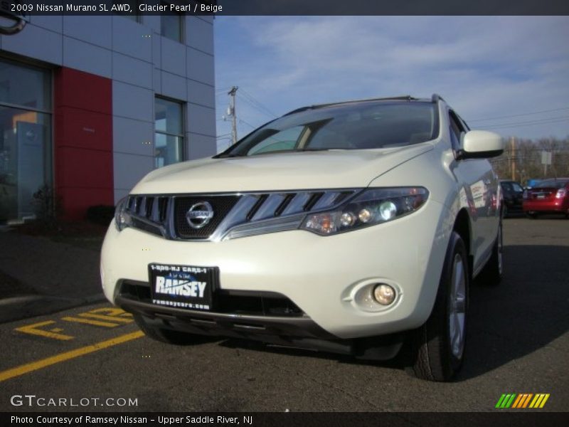 Glacier Pearl / Beige 2009 Nissan Murano SL AWD