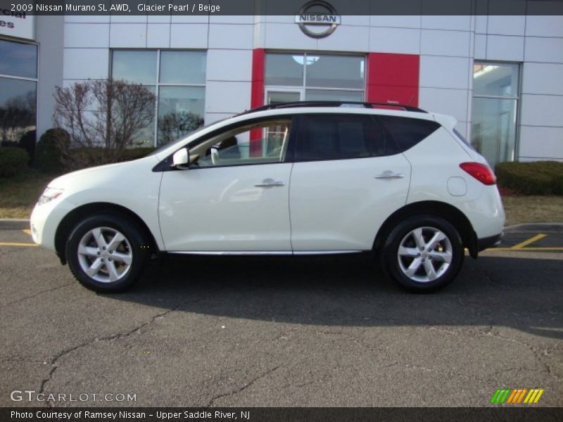 Glacier Pearl / Beige 2009 Nissan Murano SL AWD