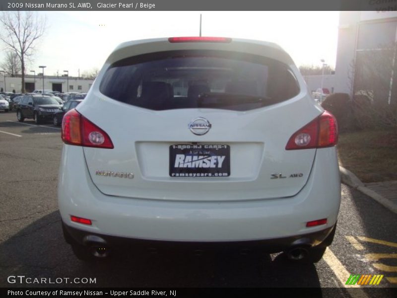 Glacier Pearl / Beige 2009 Nissan Murano SL AWD