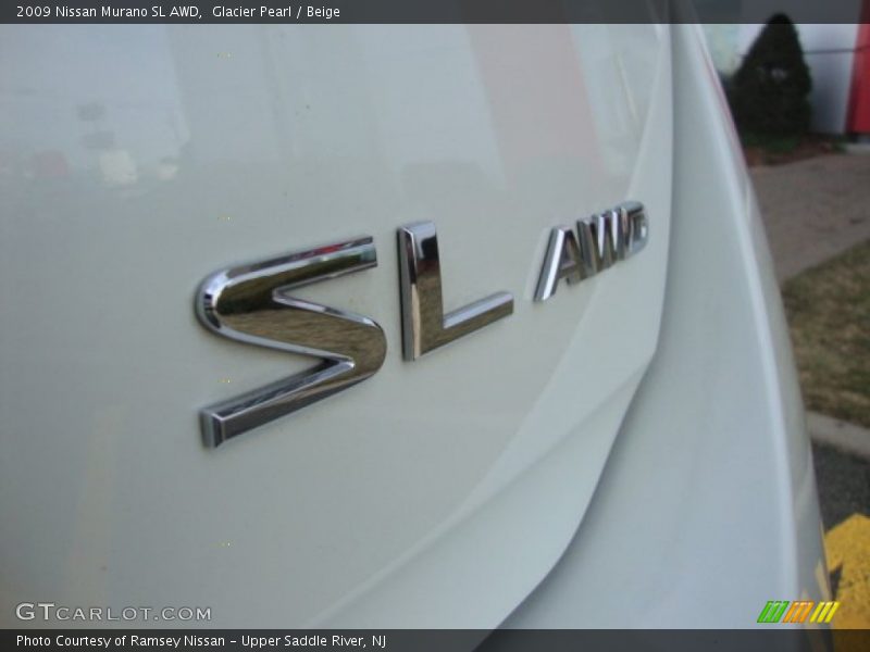 Glacier Pearl / Beige 2009 Nissan Murano SL AWD