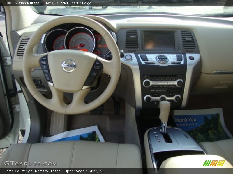 Glacier Pearl / Beige 2009 Nissan Murano SL AWD