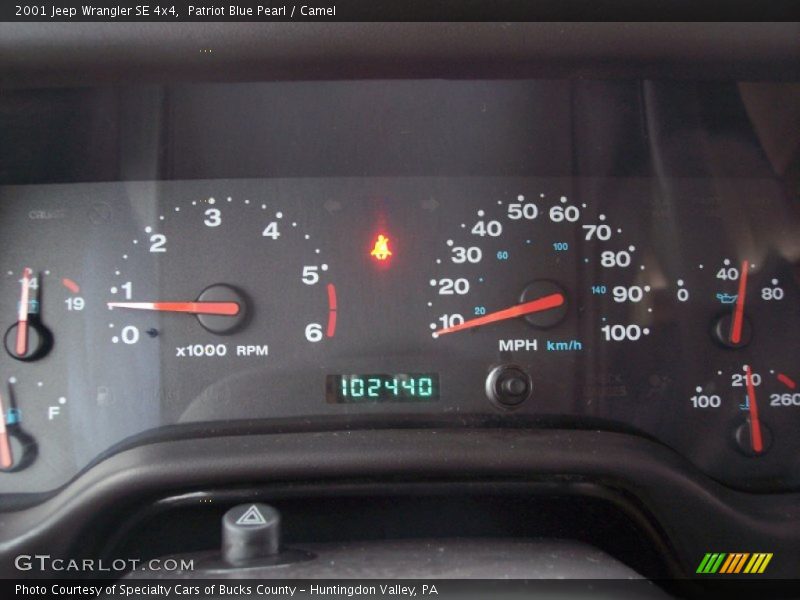 Patriot Blue Pearl / Camel 2001 Jeep Wrangler SE 4x4