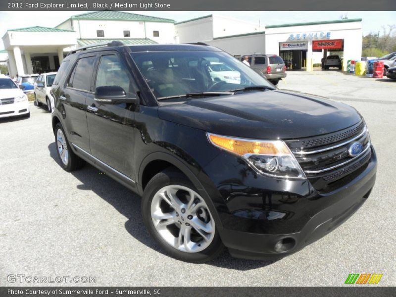 Black / Medium Light Stone 2012 Ford Explorer Limited
