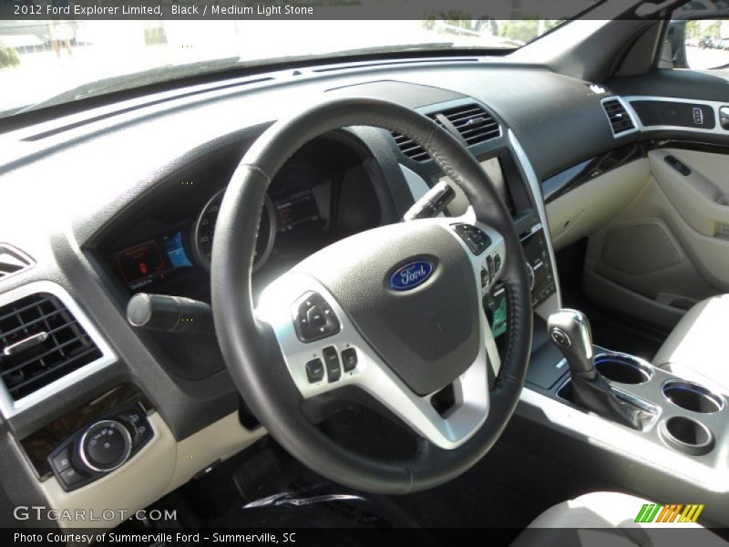 Black / Medium Light Stone 2012 Ford Explorer Limited