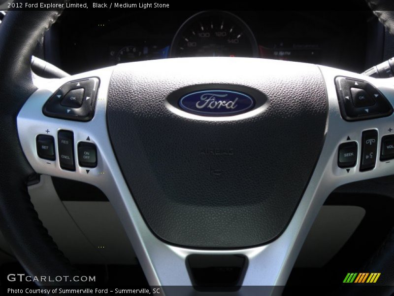 Black / Medium Light Stone 2012 Ford Explorer Limited