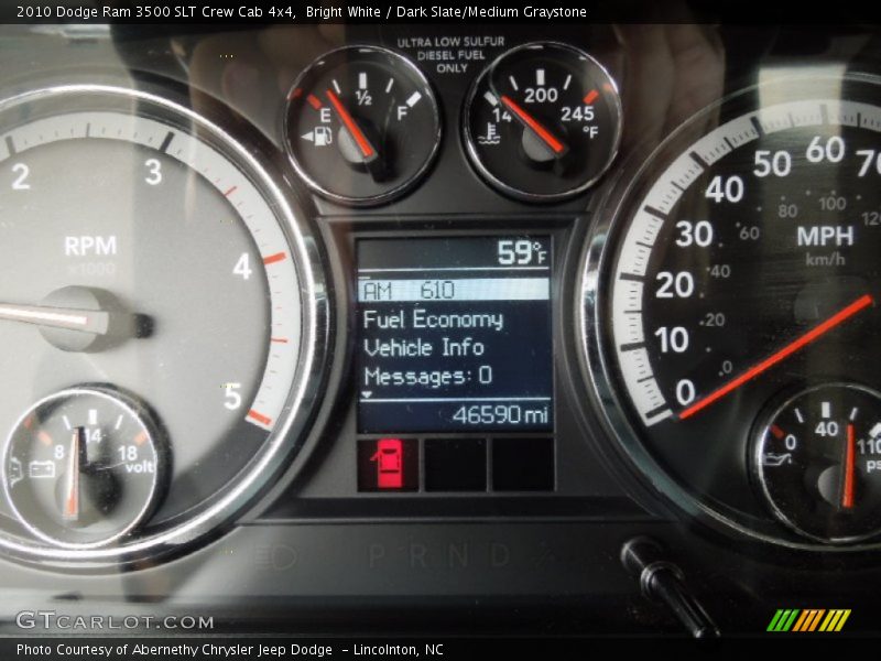 Bright White / Dark Slate/Medium Graystone 2010 Dodge Ram 3500 SLT Crew Cab 4x4