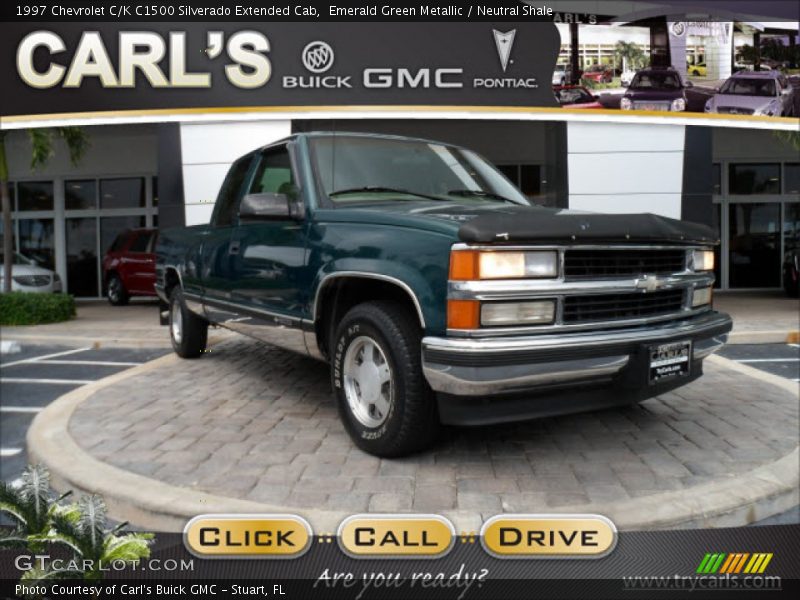 Emerald Green Metallic / Neutral Shale 1997 Chevrolet C/K C1500 Silverado Extended Cab