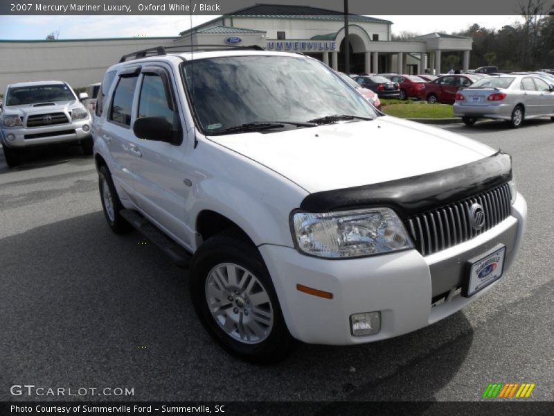 Oxford White / Black 2007 Mercury Mariner Luxury