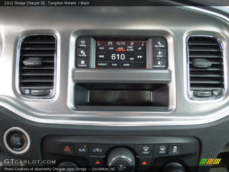 Tungsten Metallic / Black 2012 Dodge Charger SE