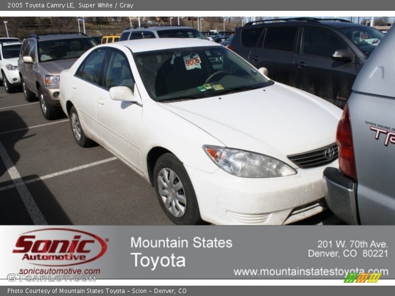 Super White / Gray 2005 Toyota Camry LE