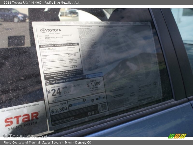 Pacific Blue Metallic / Ash 2012 Toyota RAV4 I4 4WD