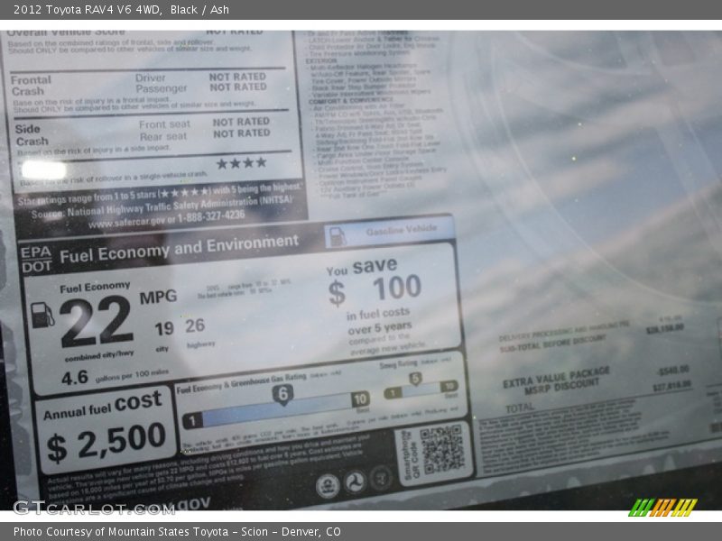 Black / Ash 2012 Toyota RAV4 V6 4WD