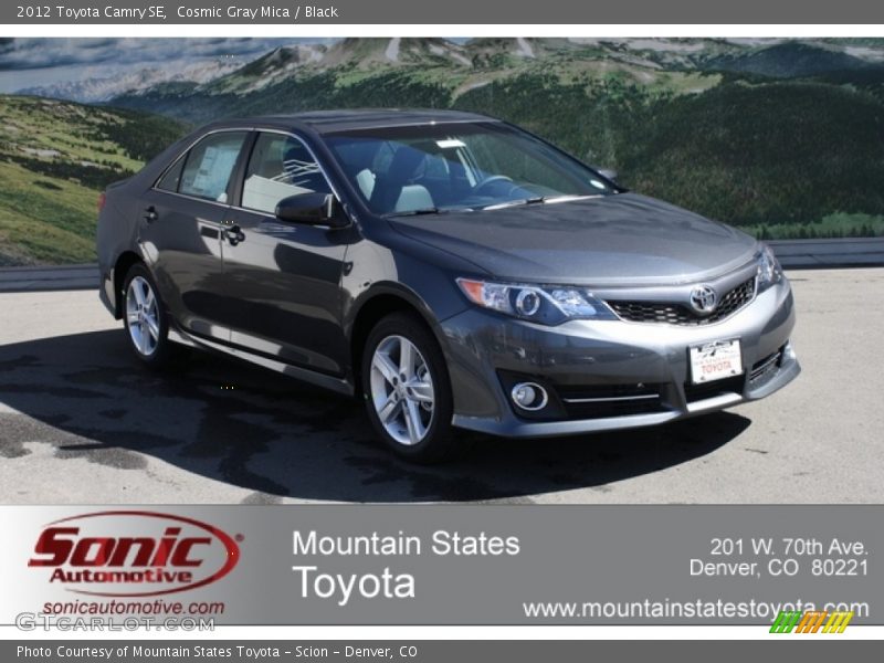 Cosmic Gray Mica / Black 2012 Toyota Camry SE