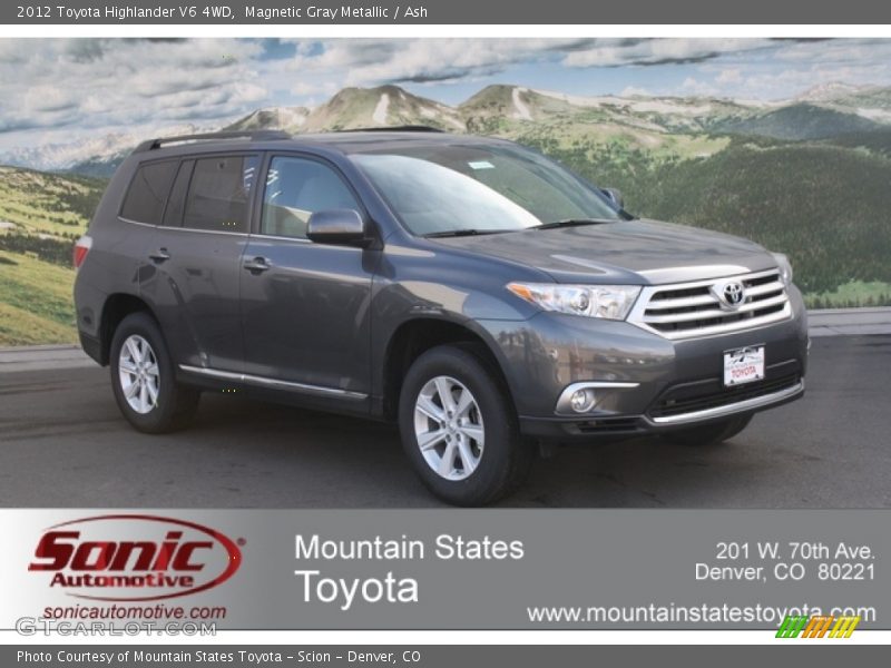Magnetic Gray Metallic / Ash 2012 Toyota Highlander V6 4WD
