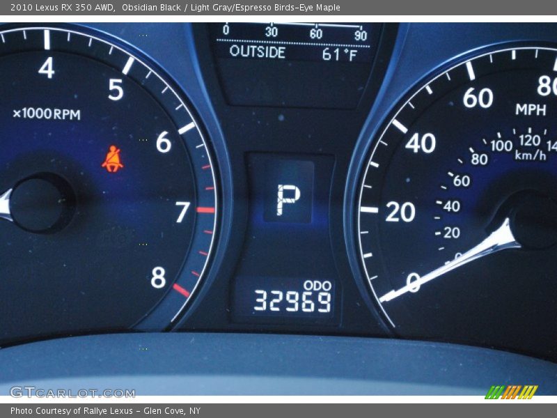 Obsidian Black / Light Gray/Espresso Birds-Eye Maple 2010 Lexus RX 350 AWD