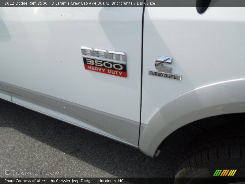 Bright White / Dark Slate 2012 Dodge Ram 3500 HD Laramie Crew Cab 4x4 Dually