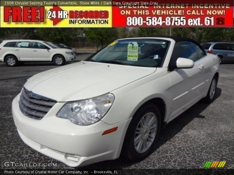 Stone White / Dark Slate Gray/Light Slate Gray 2008 Chrysler Sebring Touring Convertible