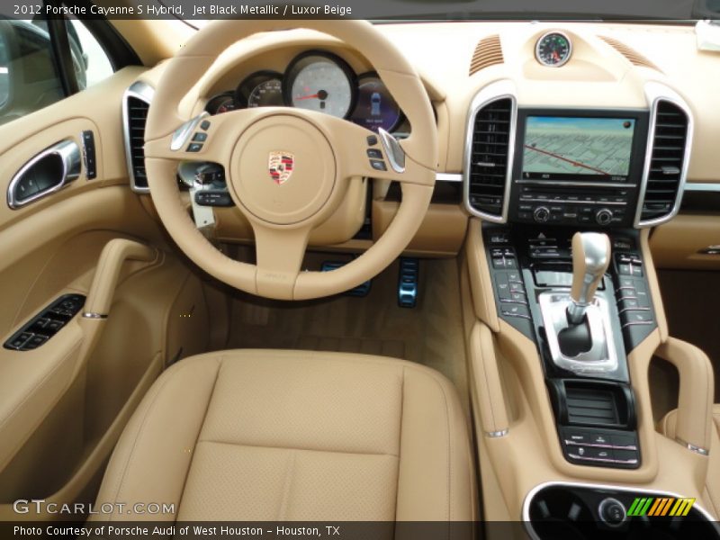 Jet Black Metallic / Luxor Beige 2012 Porsche Cayenne S Hybrid