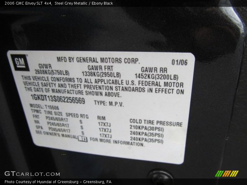 Steel Grey Metallic / Ebony Black 2006 GMC Envoy SLT 4x4