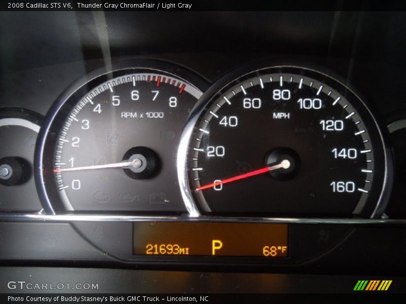 Thunder Gray ChromaFlair / Light Gray 2008 Cadillac STS V6