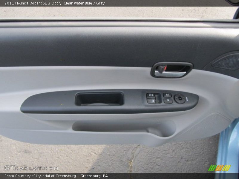 Clear Water Blue / Gray 2011 Hyundai Accent SE 3 Door