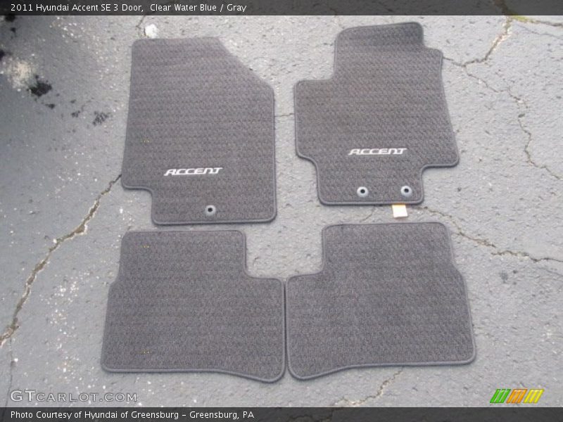 Clear Water Blue / Gray 2011 Hyundai Accent SE 3 Door