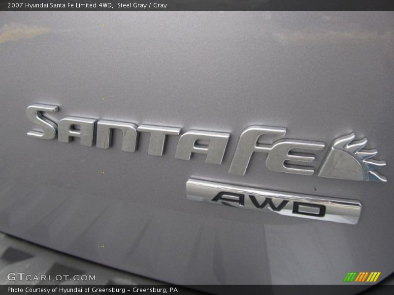 Steel Gray / Gray 2007 Hyundai Santa Fe Limited 4WD