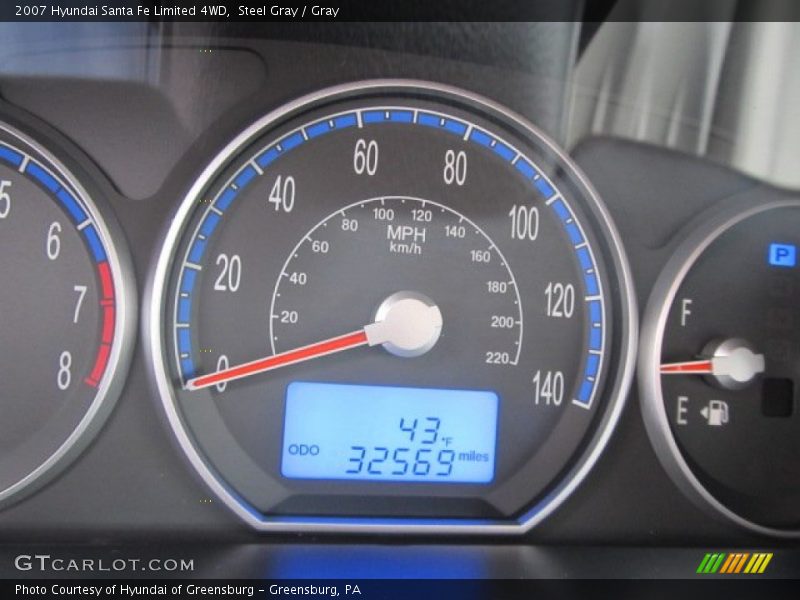 Steel Gray / Gray 2007 Hyundai Santa Fe Limited 4WD