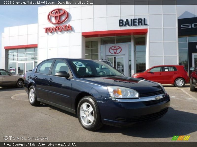 Dark Blue Metallic / Gray 2005 Chevrolet Malibu LS V6 Sedan