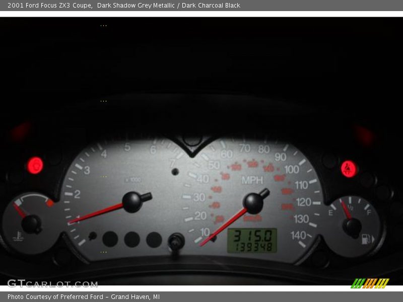 Dark Shadow Grey Metallic / Dark Charcoal Black 2001 Ford Focus ZX3 Coupe