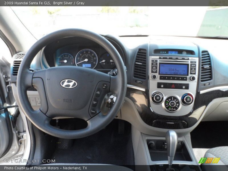 Bright Silver / Gray 2009 Hyundai Santa Fe GLS