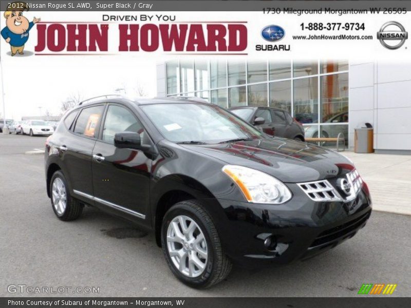 Super Black / Gray 2012 Nissan Rogue SL AWD