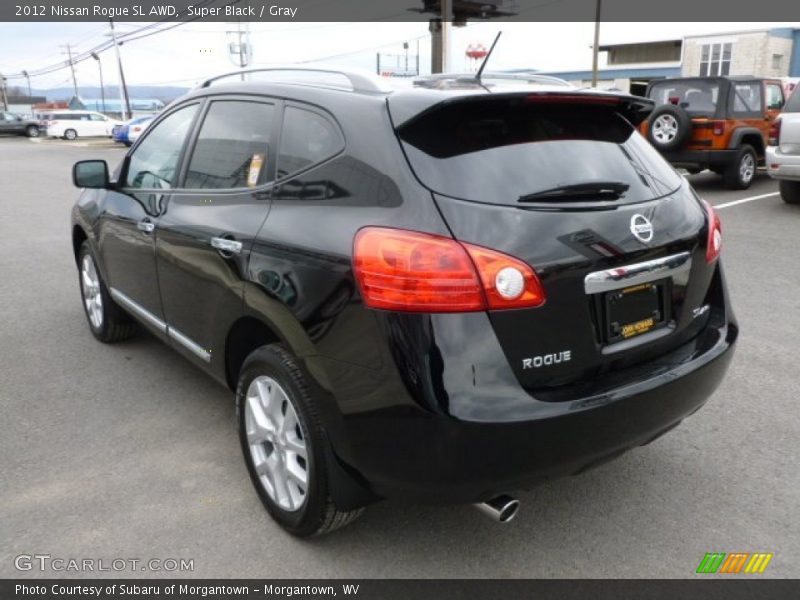 Super Black / Gray 2012 Nissan Rogue SL AWD