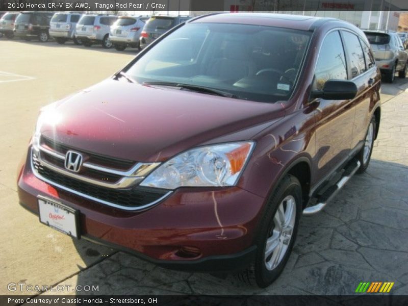 Tango Red Pearl / Gray 2010 Honda CR-V EX AWD