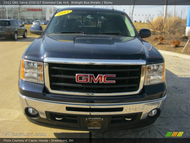 Midnight Blue Metallic / Ebony 2011 GMC Sierra 1500 SLT Extended Cab 4x4