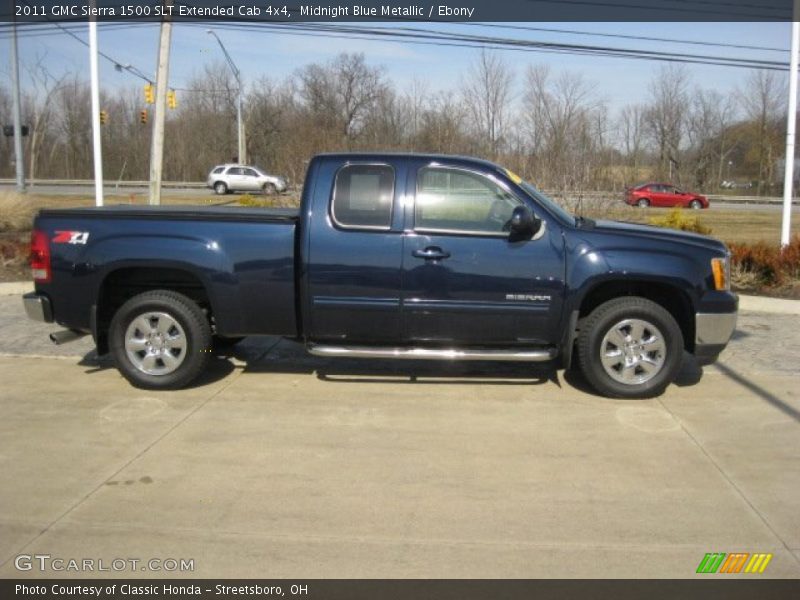 Midnight Blue Metallic / Ebony 2011 GMC Sierra 1500 SLT Extended Cab 4x4