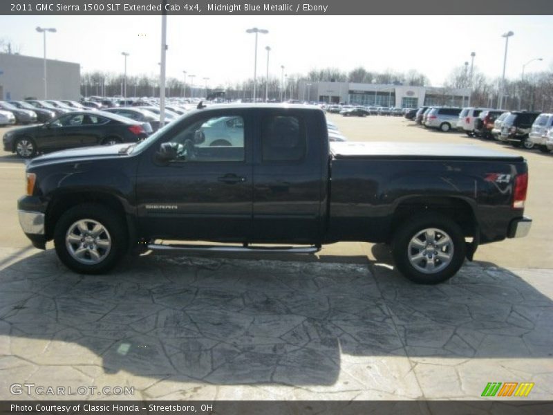 Midnight Blue Metallic / Ebony 2011 GMC Sierra 1500 SLT Extended Cab 4x4