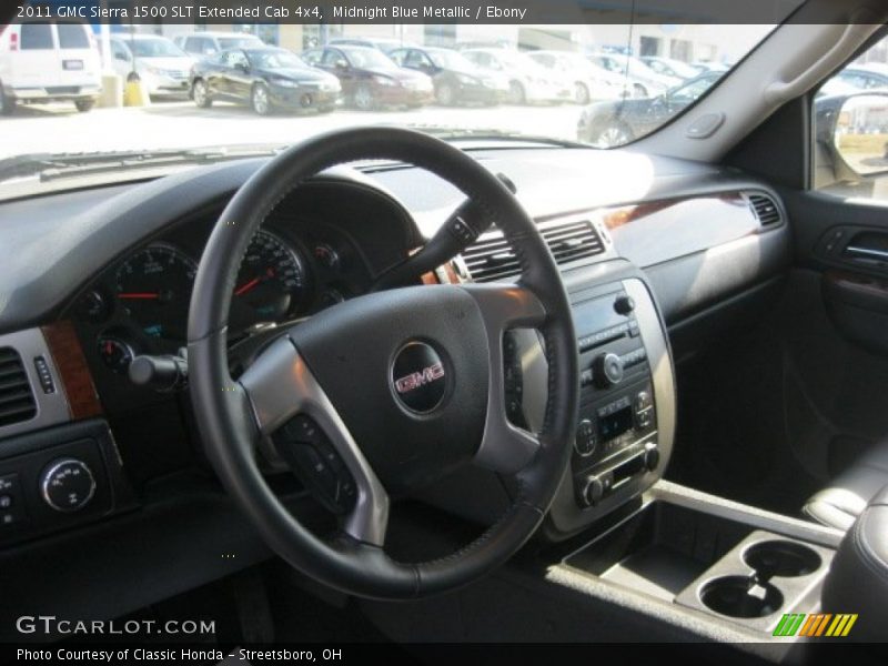 Midnight Blue Metallic / Ebony 2011 GMC Sierra 1500 SLT Extended Cab 4x4